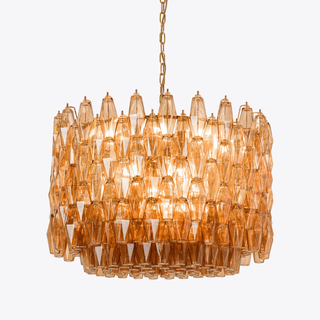 Aurora Lustre Tambour Ambre Verre