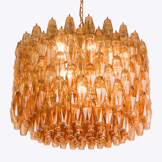 Aurora Lustre Tambour Ambre Verre