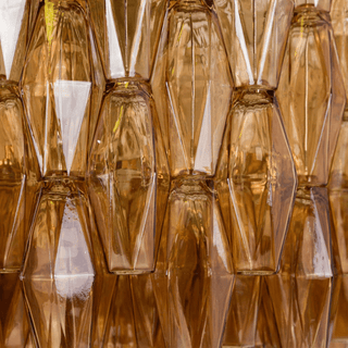 Aurora Lustre Tambour Ambre Verre