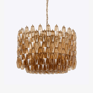 Aurora Lustre Tambour Ambre Verre