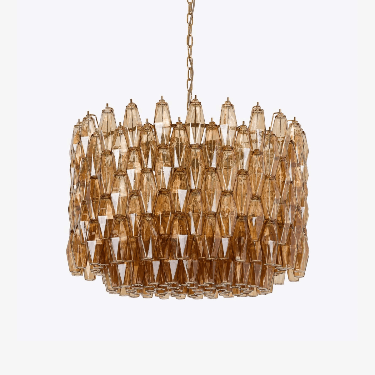 Aurora Chandelier Drum Amber Glass Elegant-Neutral Decor
