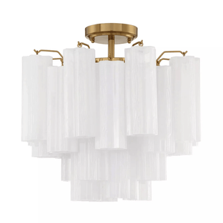 Aurora Plafonnier Transparent Murano Verre Tubulaire Soufflé-Main