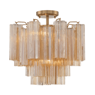 Aurora Plafonnier Transparent Murano Verre Tubulaire Soufflé-Main