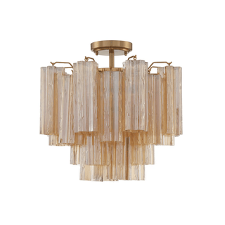 Aurora Plafonnier Transparent Murano Verre Tubulaire Soufflé-Main