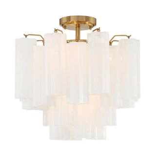 Aurora Plafonnier Transparent Murano Verre Tubulaire Soufflé-Main