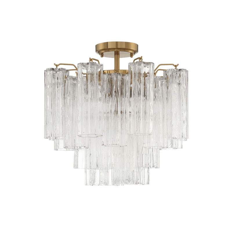 Veliana Plafonnier Transparent Murano Verre Tubulaire Soufflé-Main