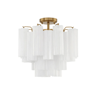 Aurora Plafonnier Transparent Murano Verre Tubulaire Soufflé-Main