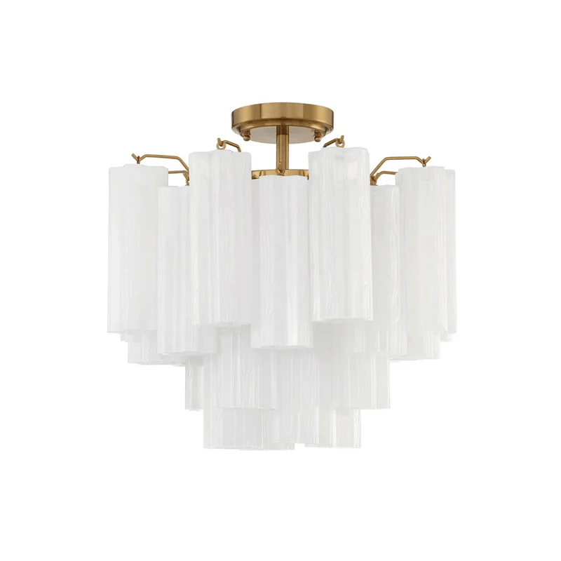 Veliana Plafonnier Transparent Murano Verre Tubulaire Soufflé-Main