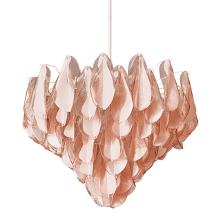 Aurora Lustre Ambre Murano Verre Ovale Gouttes Superposé