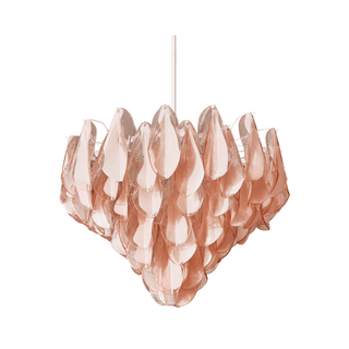 Aurora Lustre Ambre Murano Verre Ovale Gouttes Superposé