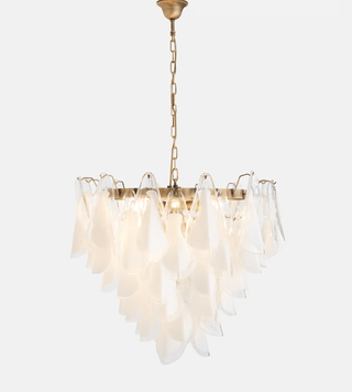Aurora Lustre Blanc Feuille Verre Superposé Moderne