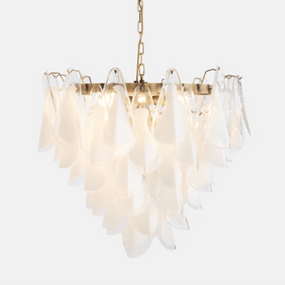 Aurora Lustre Blanc Feuille Verre Superposé Moderne