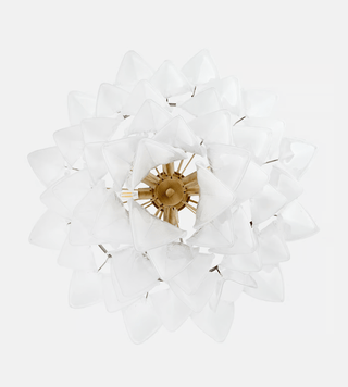 Aurora Lustre Blanc Feuille Verre Superposé Moderne