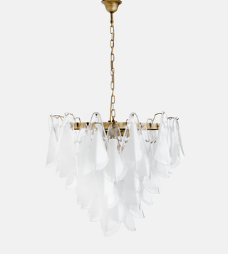 Aurora Lustre Blanc Feuille Verre Superposé Moderne