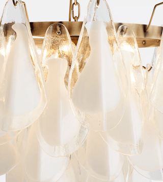 Aurora Lustre Blanc Feuille Verre Superposé Moderne