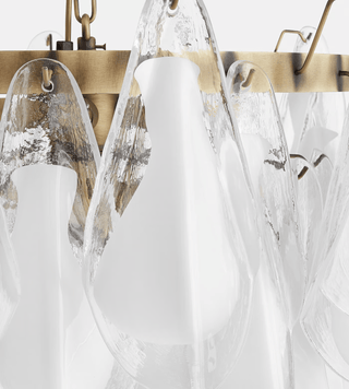 Aurora Lustre Blanc Feuille Verre Superposé Moderne