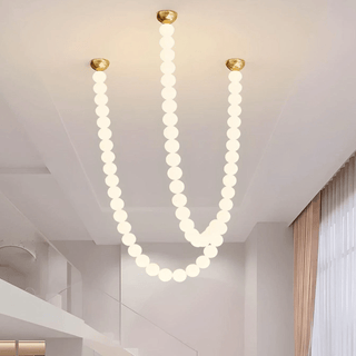PearlCascade Lustre Perlé en Verre