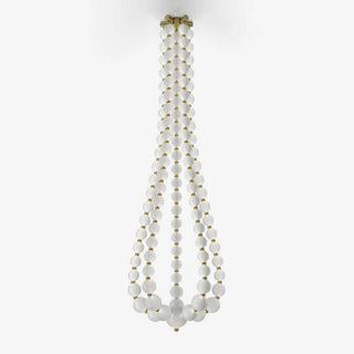 PearlCascade Lustre Perlé en Verre