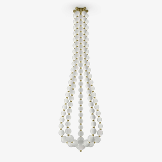 PearlCascade Lustre Perlé en Verre