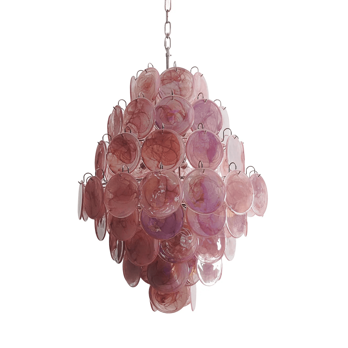 Ravenae Lustre Rose Murano Verre Soufflé-Main Disques