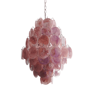 Aurora Lustre Rose Murano Verre Soufflé-Main Disques