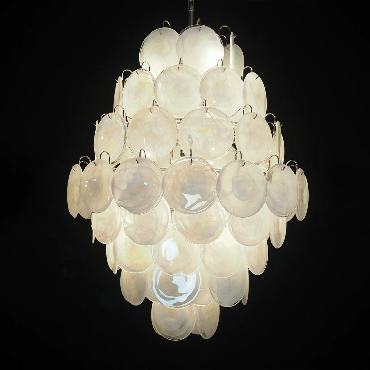 Ravenae Lustre Rose Murano Verre Soufflé-Main Disques