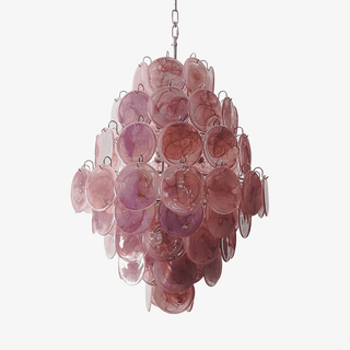 Aurora Lustre Rose Murano Verre Soufflé-Main Disques
