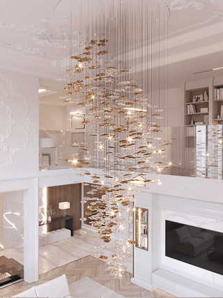 Nephele Lustre Feuille en Cristal
