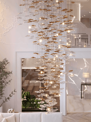 Nephele Lustre Feuille en Cristal