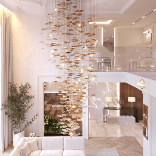 Nephele Lustre Feuille en Cristal
