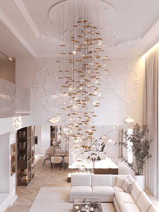 Nephele Lustre Feuille en Cristal