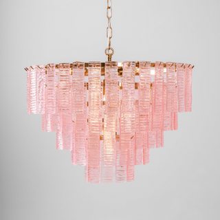 Aurora Lustre Rose Murano Verre Superposé Vintage Luxe