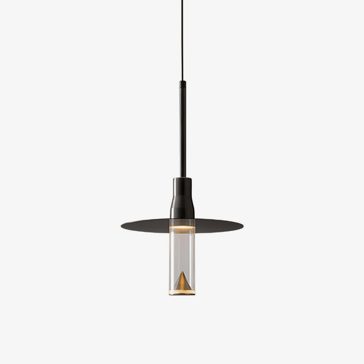 Darelise Lampe suspendue en acrylique avec plaque de chapeau chromée moderne