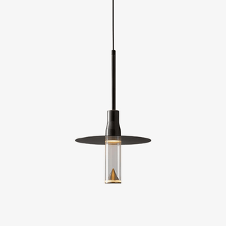 Solara Lampe suspendue en acrylique avec plaque de chapeau chromée moderne