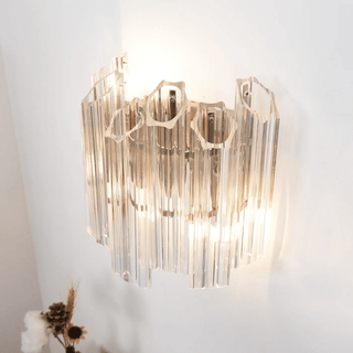 Aurora Applique Murale Transparent Murano Verre Tube Cascade