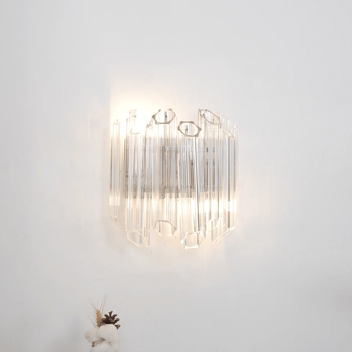 Norora Applique Murale Transparent Murano Verre Tube Cascade