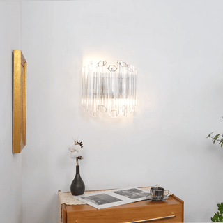 Aurora Applique Murale Transparent Murano Verre Tube Cascade