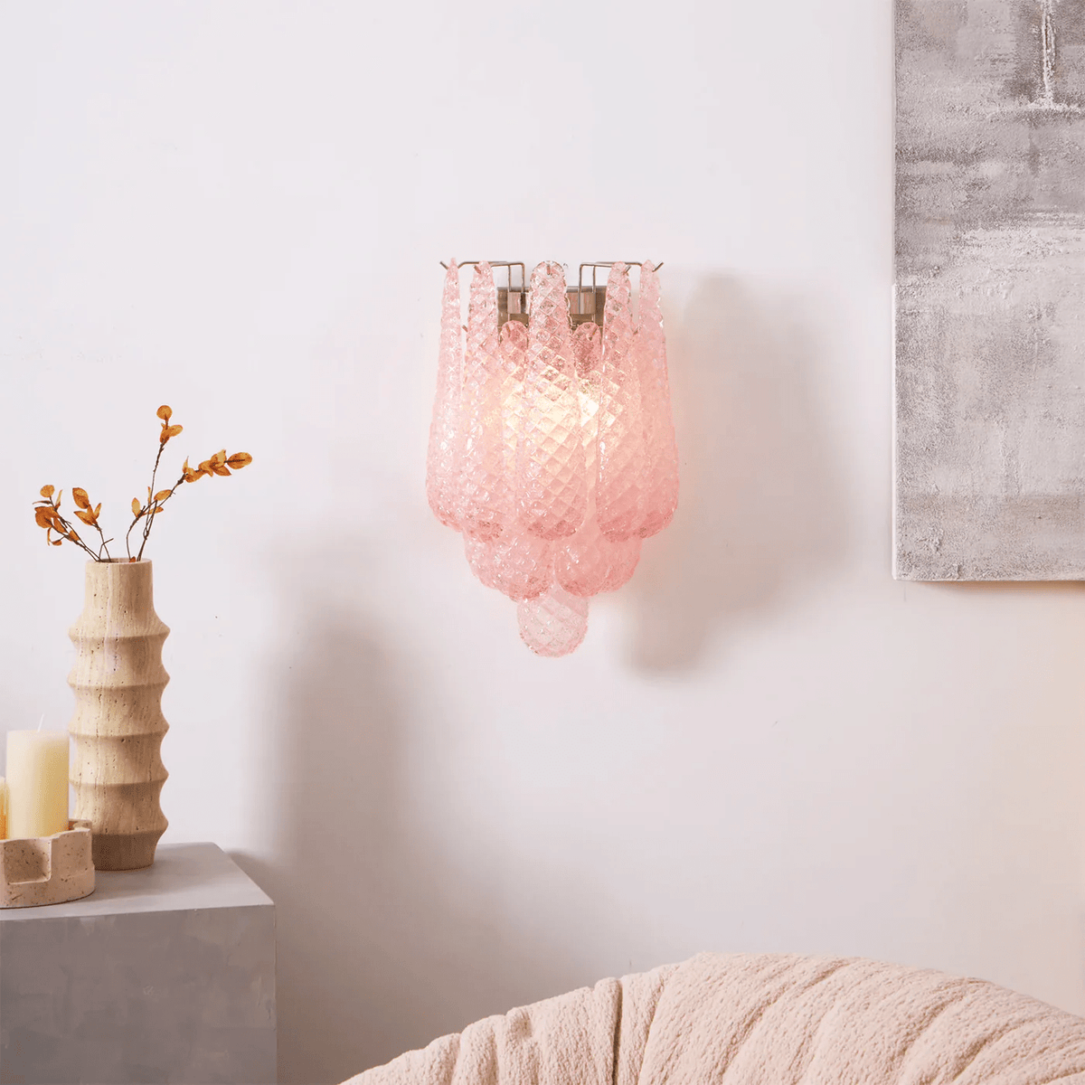 Saleva Applique Murale Rose Larme Verre Florale Artistique