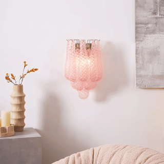 Aurora Applique Murale Rose Larme Verre Florale Artistique