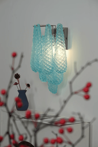 Aurora Applique Murale Rose Larme Verre Florale Artistique