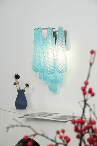 Aurora Applique Murale Rose Larme Verre Florale Artistique
