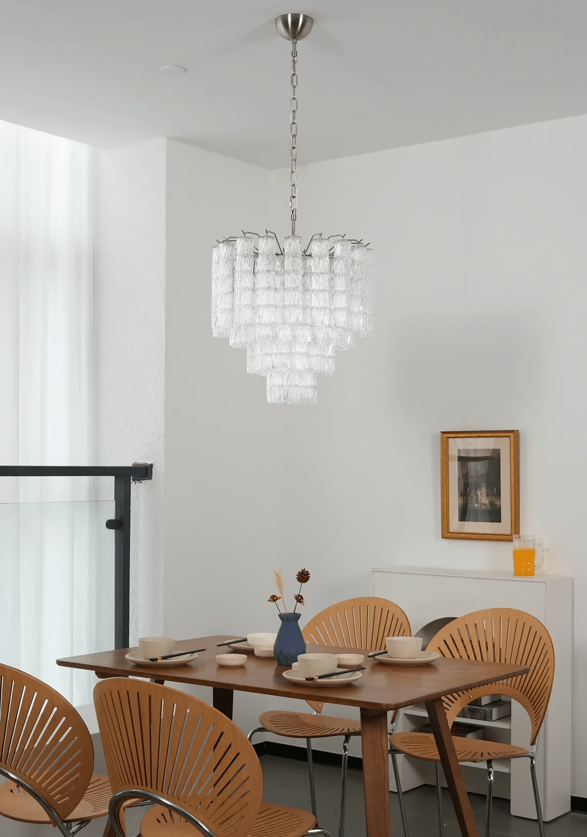 Therona Lustre Murano Verre Étagé Cascadant Vagues