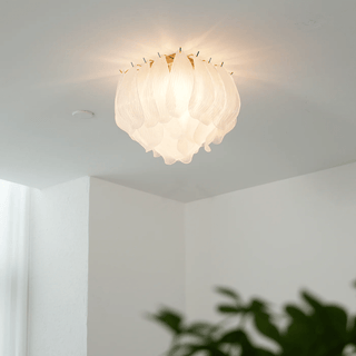 Aurora Plafonnier Murano Pétale Soufflé-Main Verre Applique Plafond