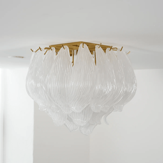 Aurora Plafonnier Murano Pétale Soufflé-Main Verre Applique Plafond