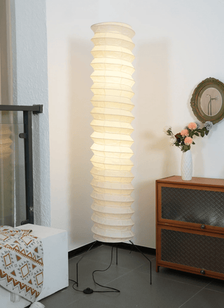 Clara Minimalist Rice Paper Floor Lamp-Neutral Decor