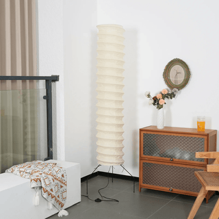 Clara Minimalist Rice Paper Floor Lamp-Neutral Decor