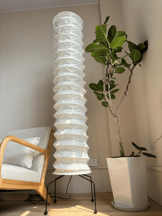 Clara Minimalist Rice Paper Floor Lamp-Neutral Decor