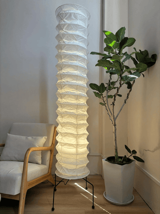 Clara Minimalist Rice Paper Floor Lamp-Neutral Decor
