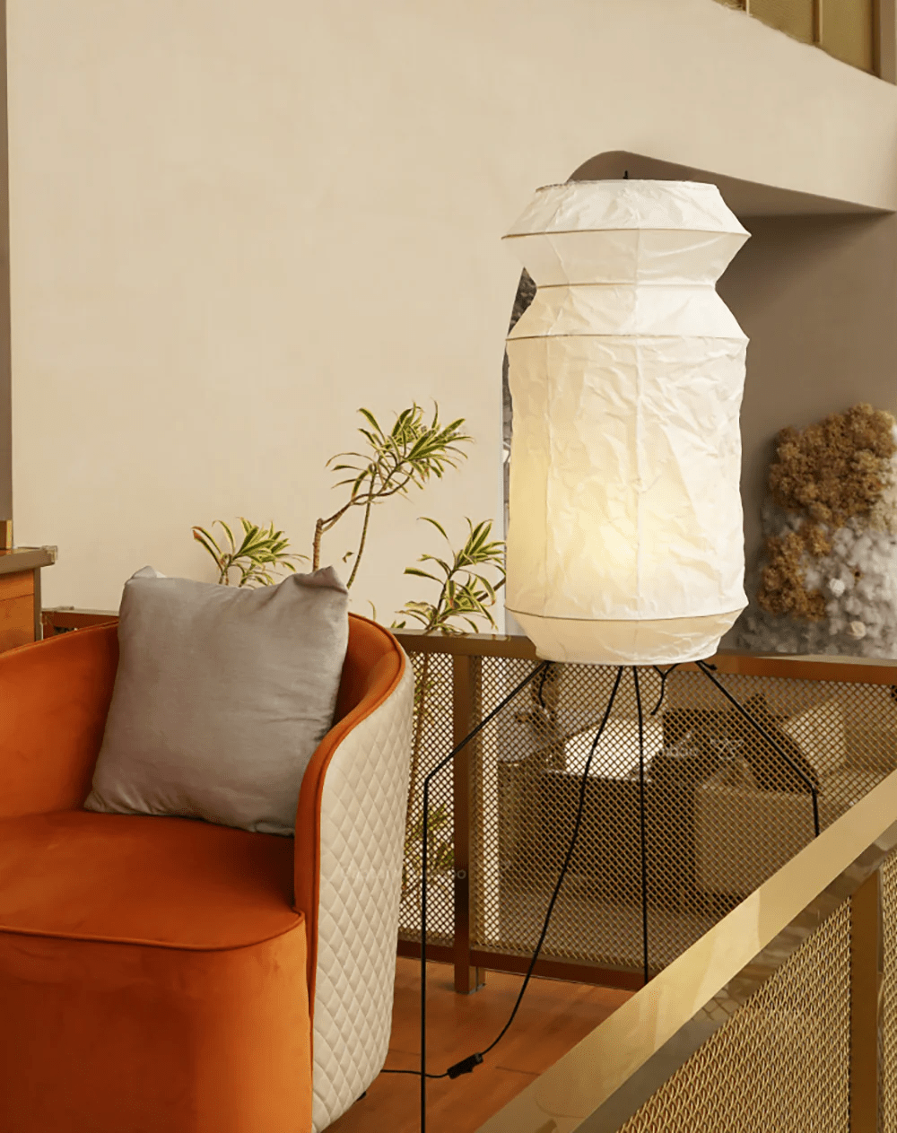 Hazel Modern Rice Paper Floor Lamp-Neutral Decor
