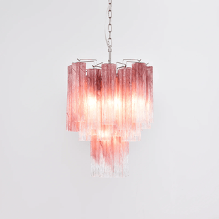 Aurora Lustre Rose Dégradé Murano Verre Étagé